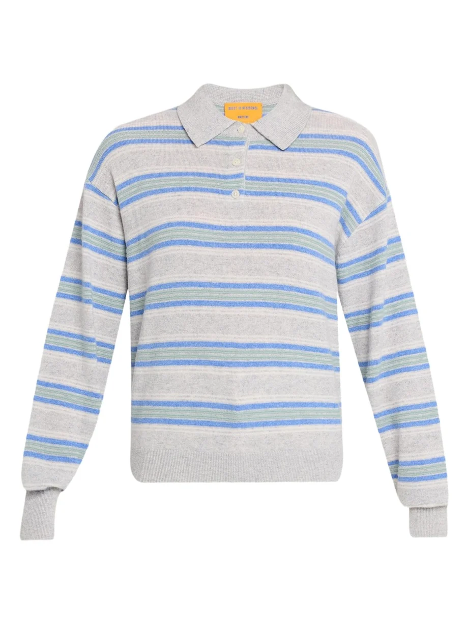 Collegiate Stripe Cashmere Polo