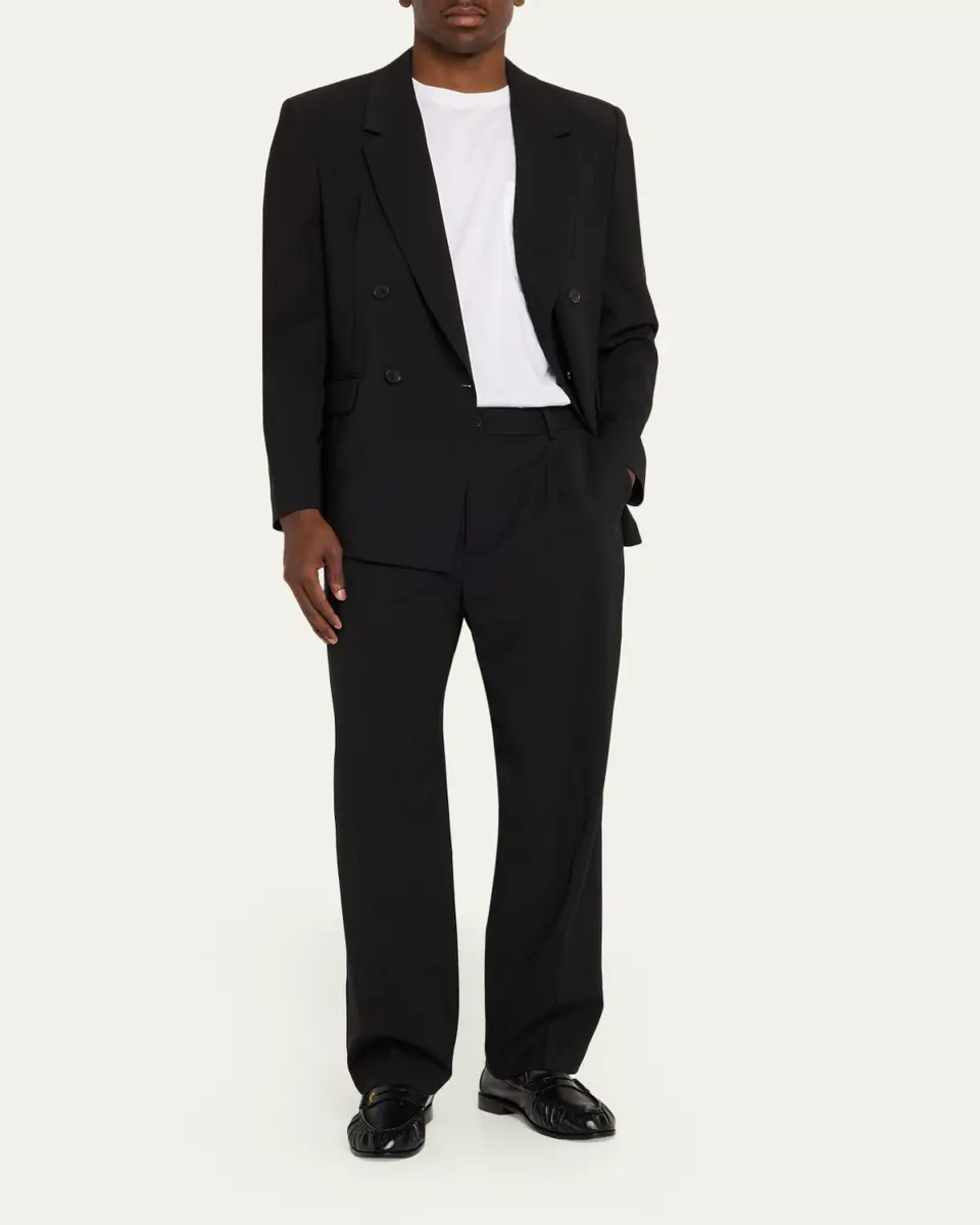 Frame Men's Tropical Wool Pleated Trousers | Thumbnail 2