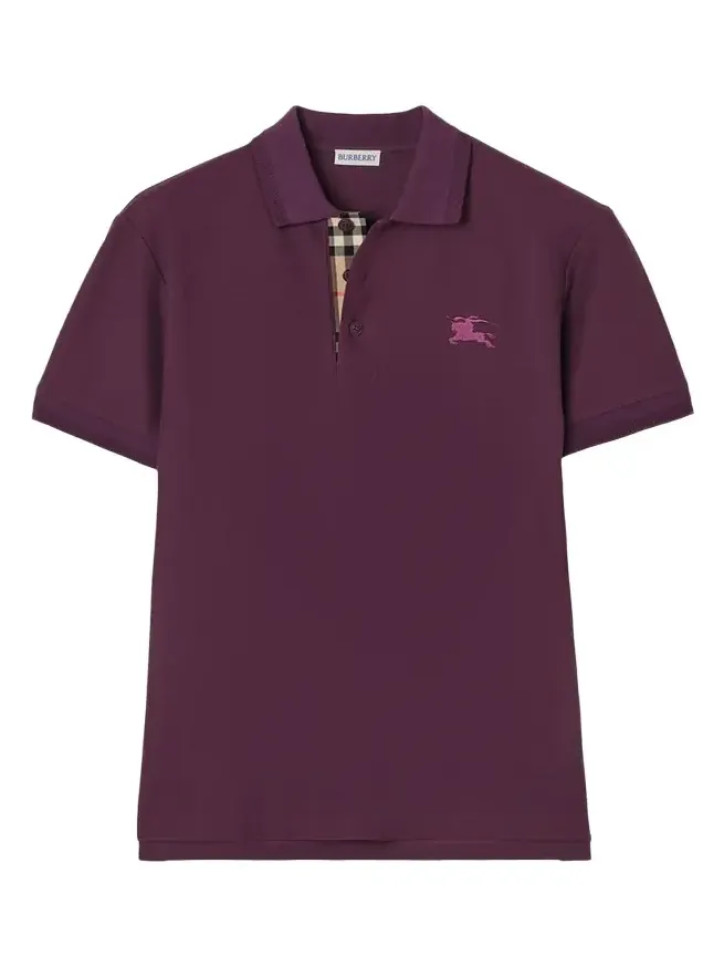 Men's Eddie Check-Placket Cotton Polo Shirt Men's Eddie Check-Placket Cotton Polo Shirt