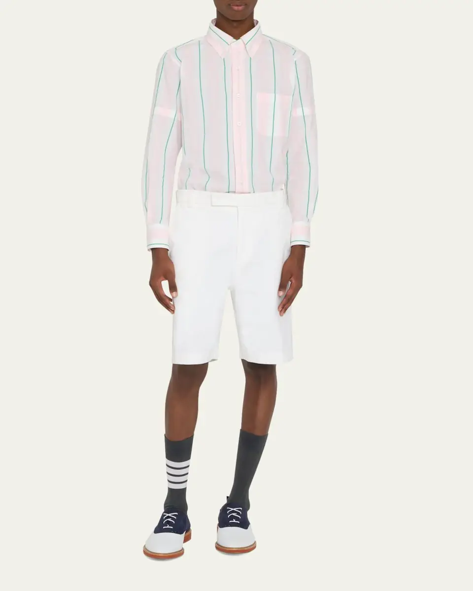 Thom Browne Striped Long-Sleeve Cotton Shirt | Thumbnail 2