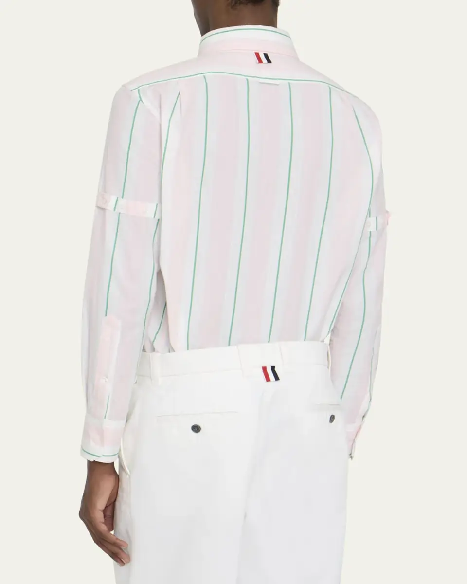 Thom Browne Striped Long-Sleeve Cotton Shirt | Thumbnail 3