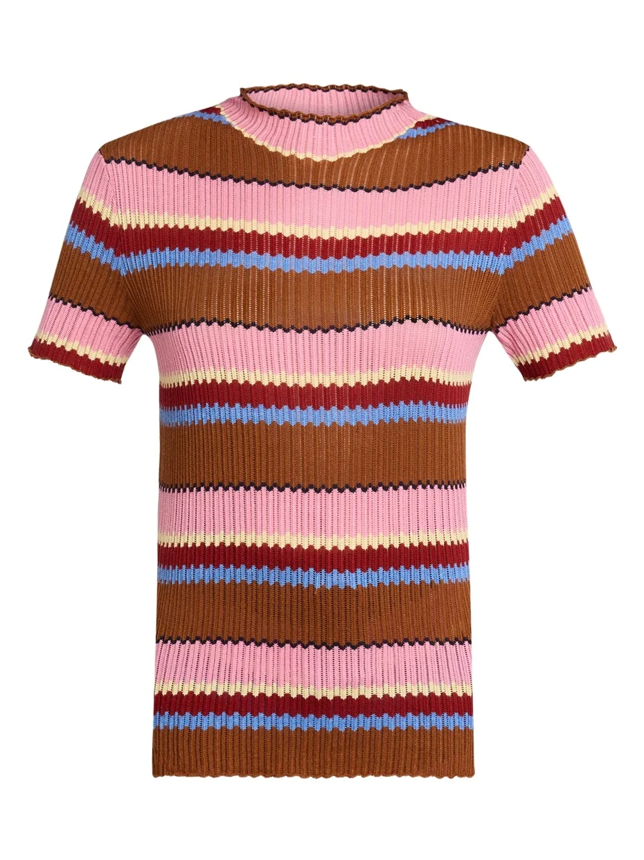 Guest In Residence Palazzo Rib Striped Top