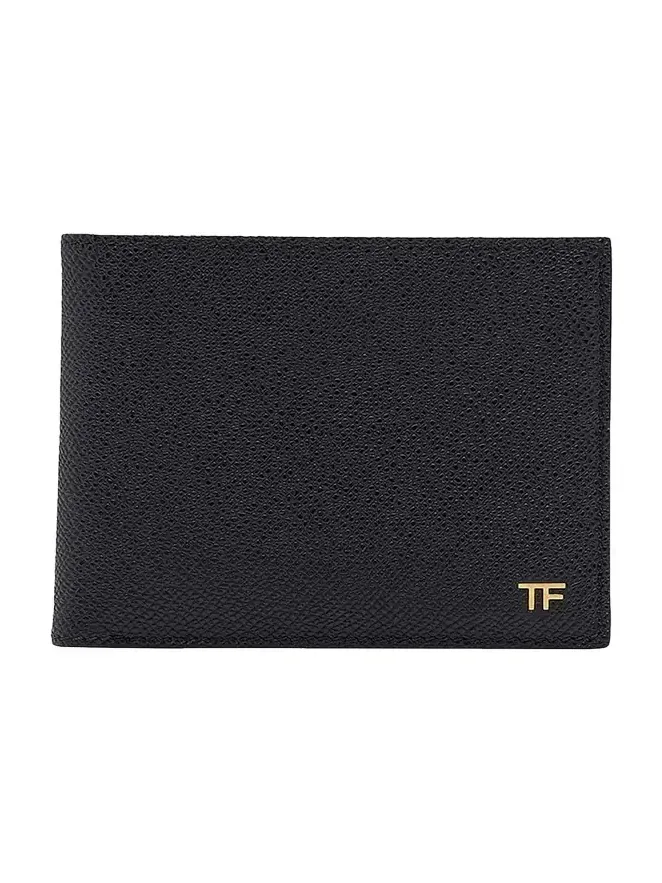 Men's T Line Grained Leather Bifold Wallet Men's T Line Grained Leather Bifold Wallet