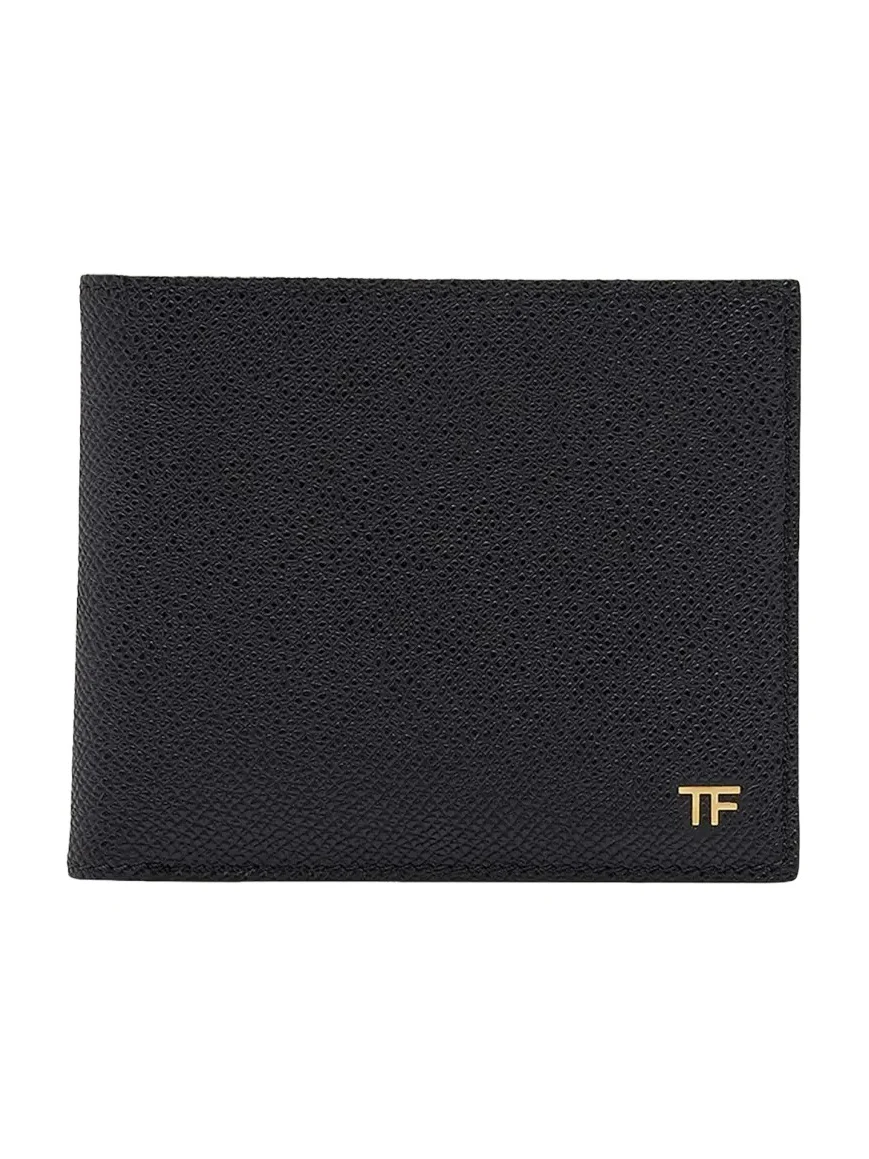 Men's T Line Grained Leather Bifold Wallet Men's T Line Grained Leather Bifold Wallet