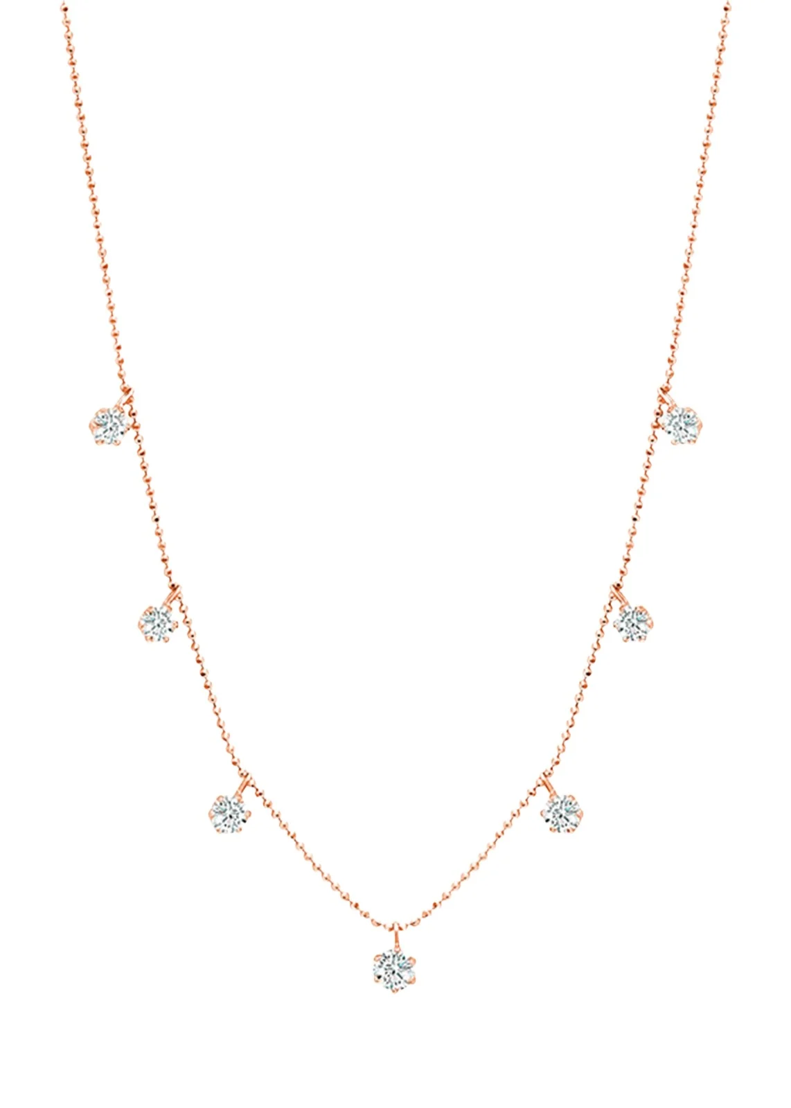 18K Rose Gold Medium Floating Diamond Necklace 18K Rose Gold Medium Floating Diamond Necklace