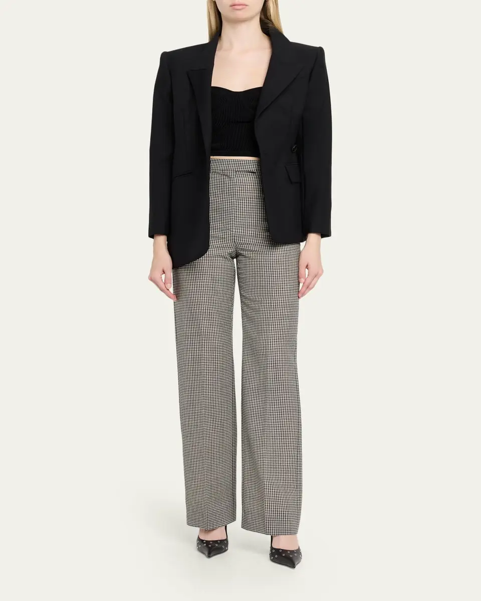 Alexander McQueen Gingham Check Straight-Leg Trousers | Thumbnail 2 Alexander McQueen Gingham Check Straight-Leg Trousers | Thumbnail 2
