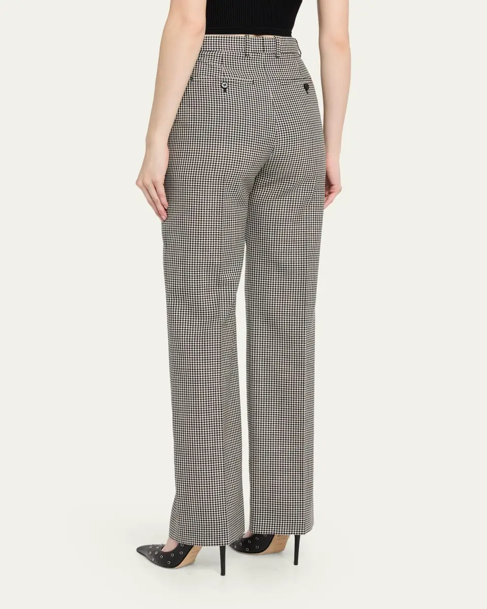 Alexander McQueen Gingham Check Straight-Leg Trousers | Thumbnail 3 Alexander McQueen Gingham Check Straight-Leg Trousers | Thumbnail 3