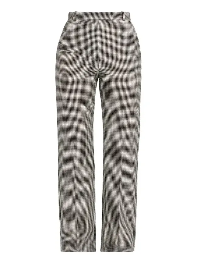 Gingham Check Straight-Leg Trousers Gingham Check Straight-Leg Trousers