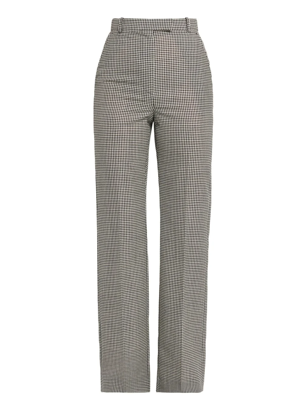 Gingham Check Straight-Leg Trousers