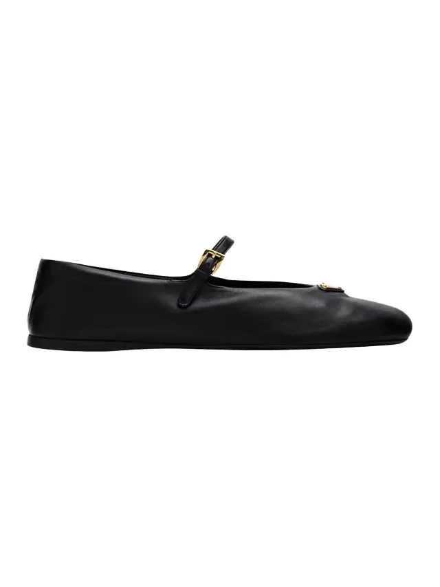 Leather Mary Jane Ballerina Flats