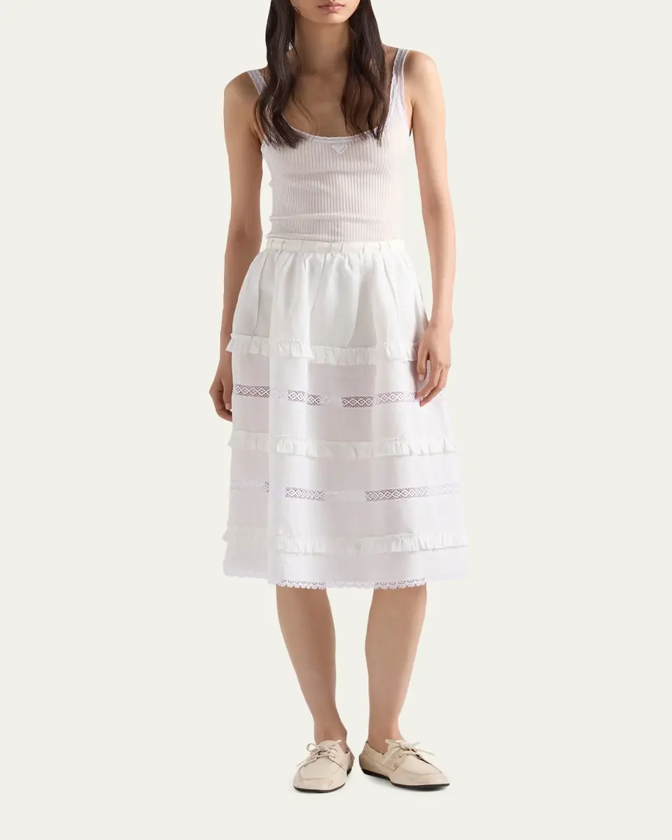 Prada Ribbed Cotton Tank Top | Thumbnail 2 Prada Ribbed Cotton Tank Top | Thumbnail 2