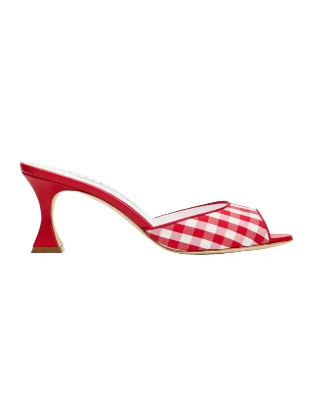 70mm Jadara Gingham Mules