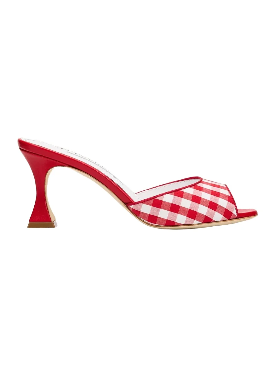 70mm Jadara Gingham Mules