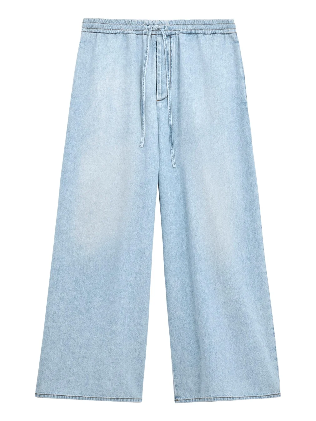 x Paula's Ibiza Men's Denim Cropped Wide-Leg Drawstring Pants
