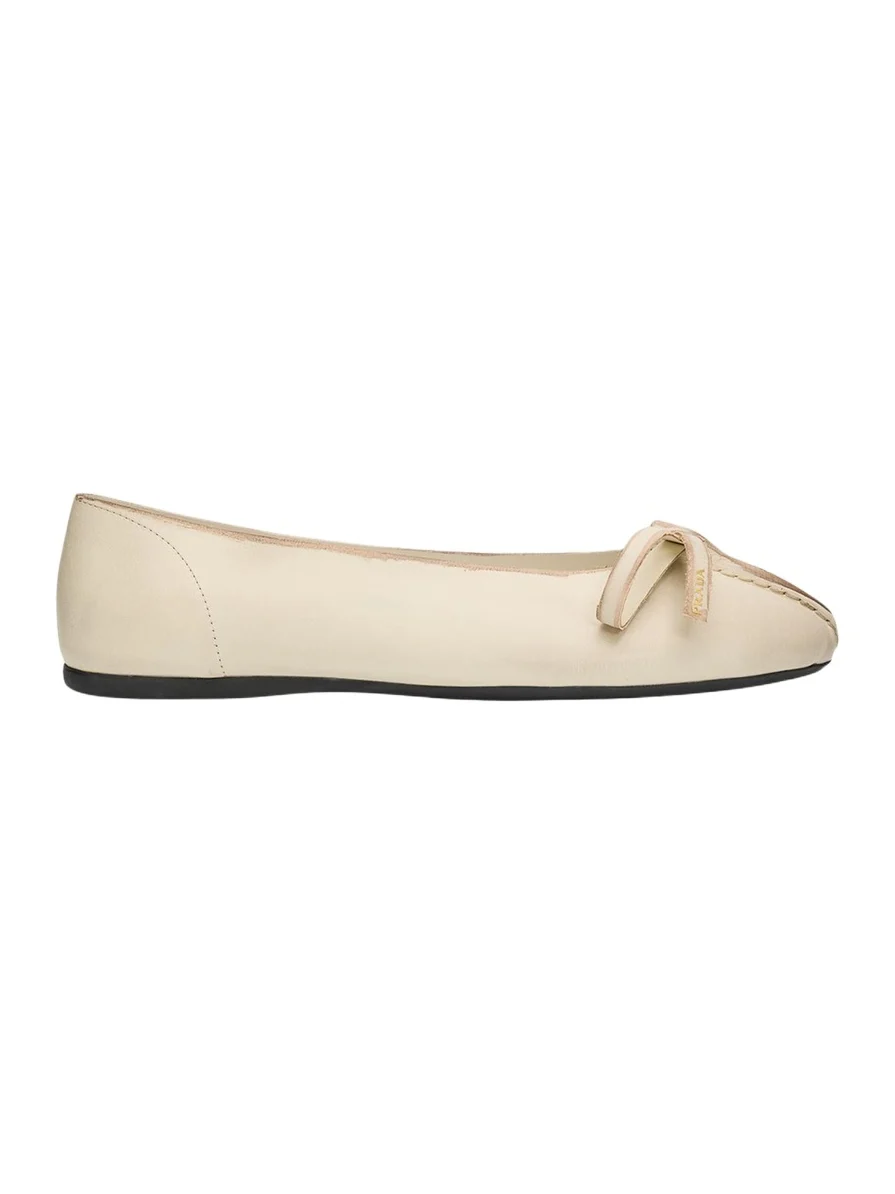 Antiqued Leather Ballerina Flats