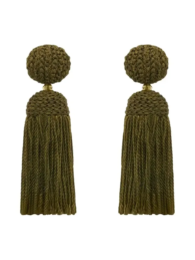 Short Silk Rope Tassel Clip-On Earrings Short Silk Rope Tassel Clip-On Earrings