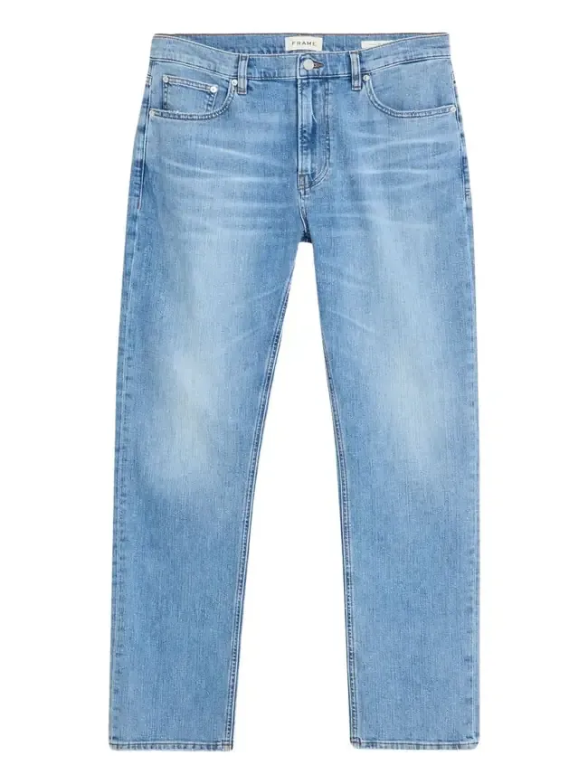 Men's Faded Denim Straight-Leg Jeans