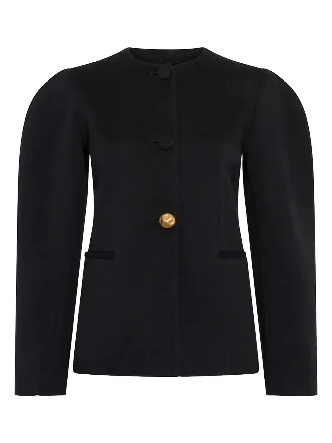 Daelan Cashmere Single-Breasted Collarless Jacket Daelan Cashmere Single-Breasted Collarless Jacket