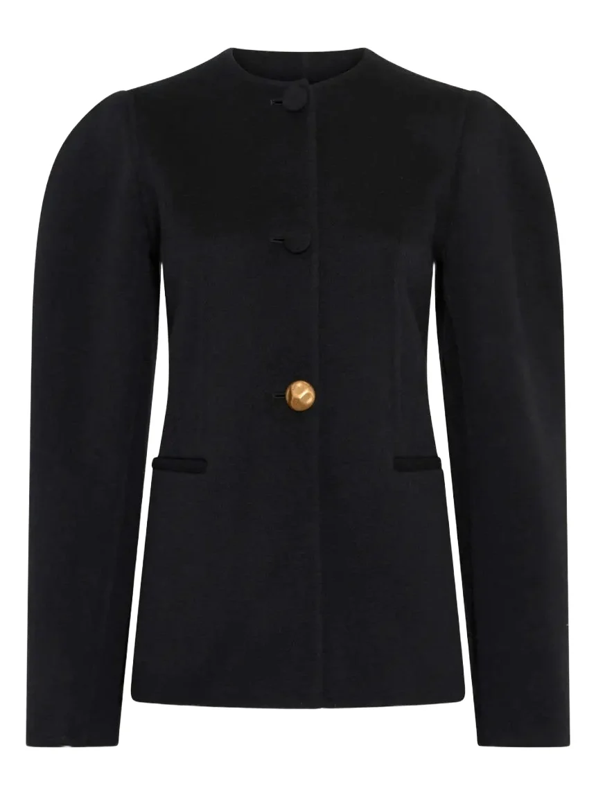 Daelan Cashmere Single-Breasted Collarless Jacket Daelan Cashmere Single-Breasted Collarless Jacket