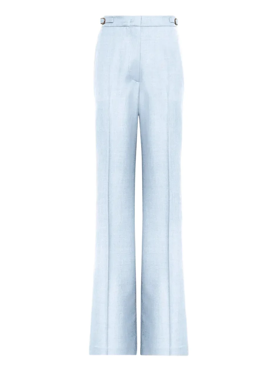 Vesta High-Waist Wool-Silk Straight-Leg Pants Vesta High-Waist Wool-Silk Straight-Leg Pants