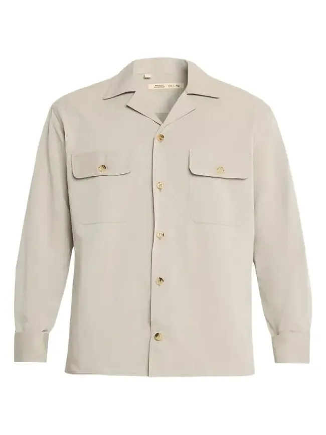 Men's Cotton and Lyocell Two-Pocket Bowling Overshirt