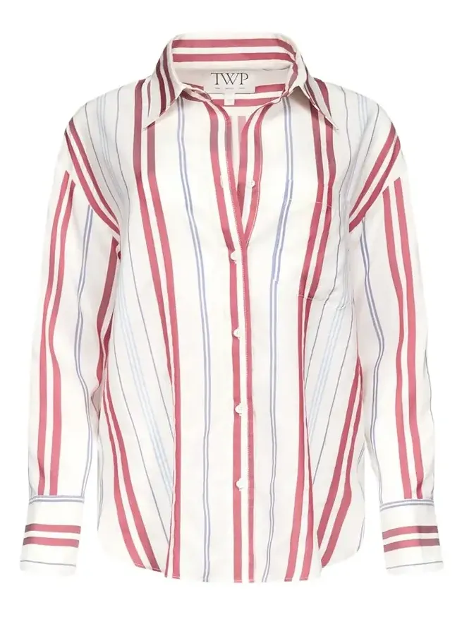 Big Joe Striped Silk Button-Front Shirt Big Joe Striped Silk Button-Front Shirt