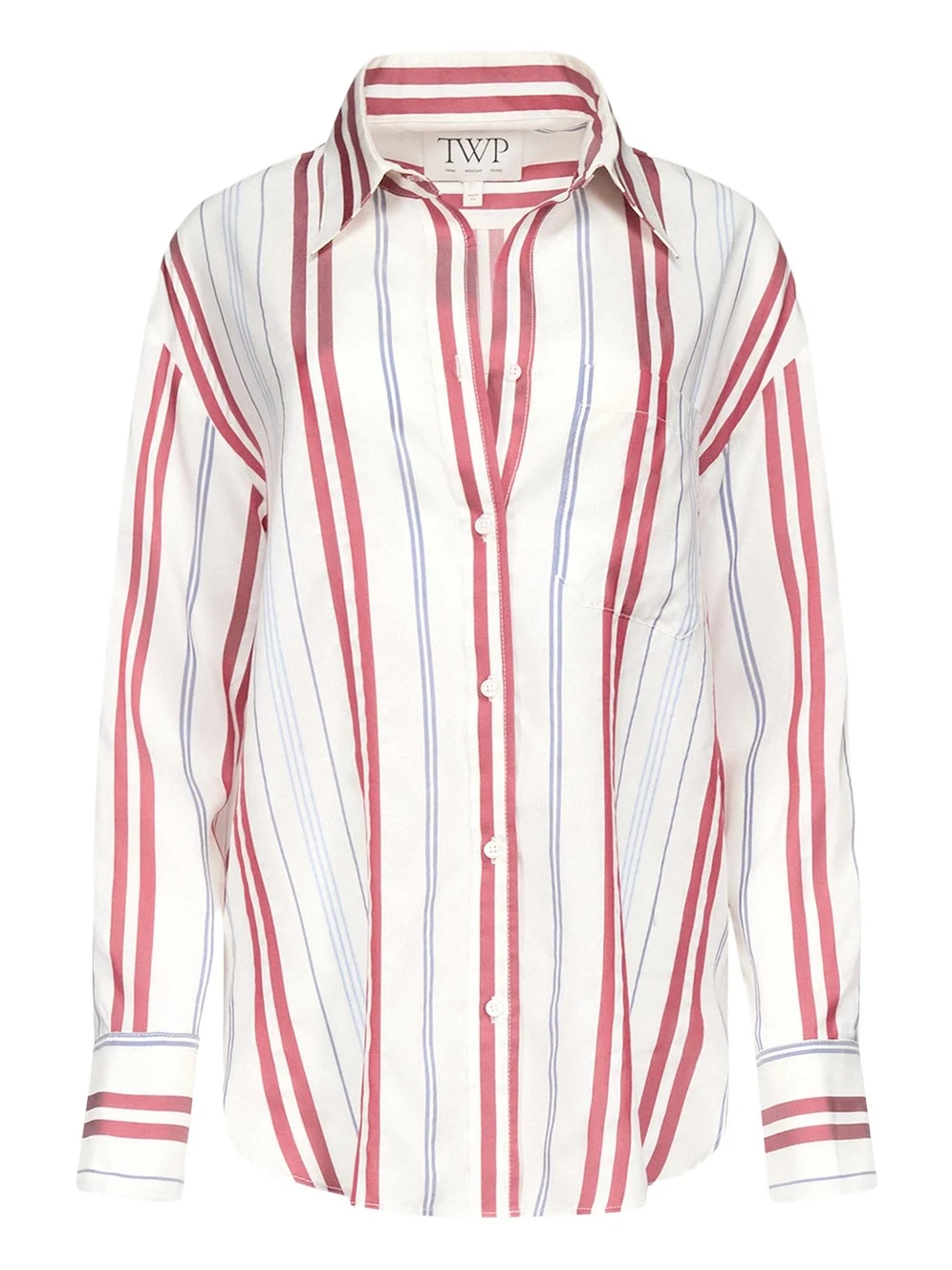 TWP Big Joe Striped Silk Button-Front Shirt | Thumbnail 1 TWP Big Joe Striped Silk Button-Front Shirt | Thumbnail 1