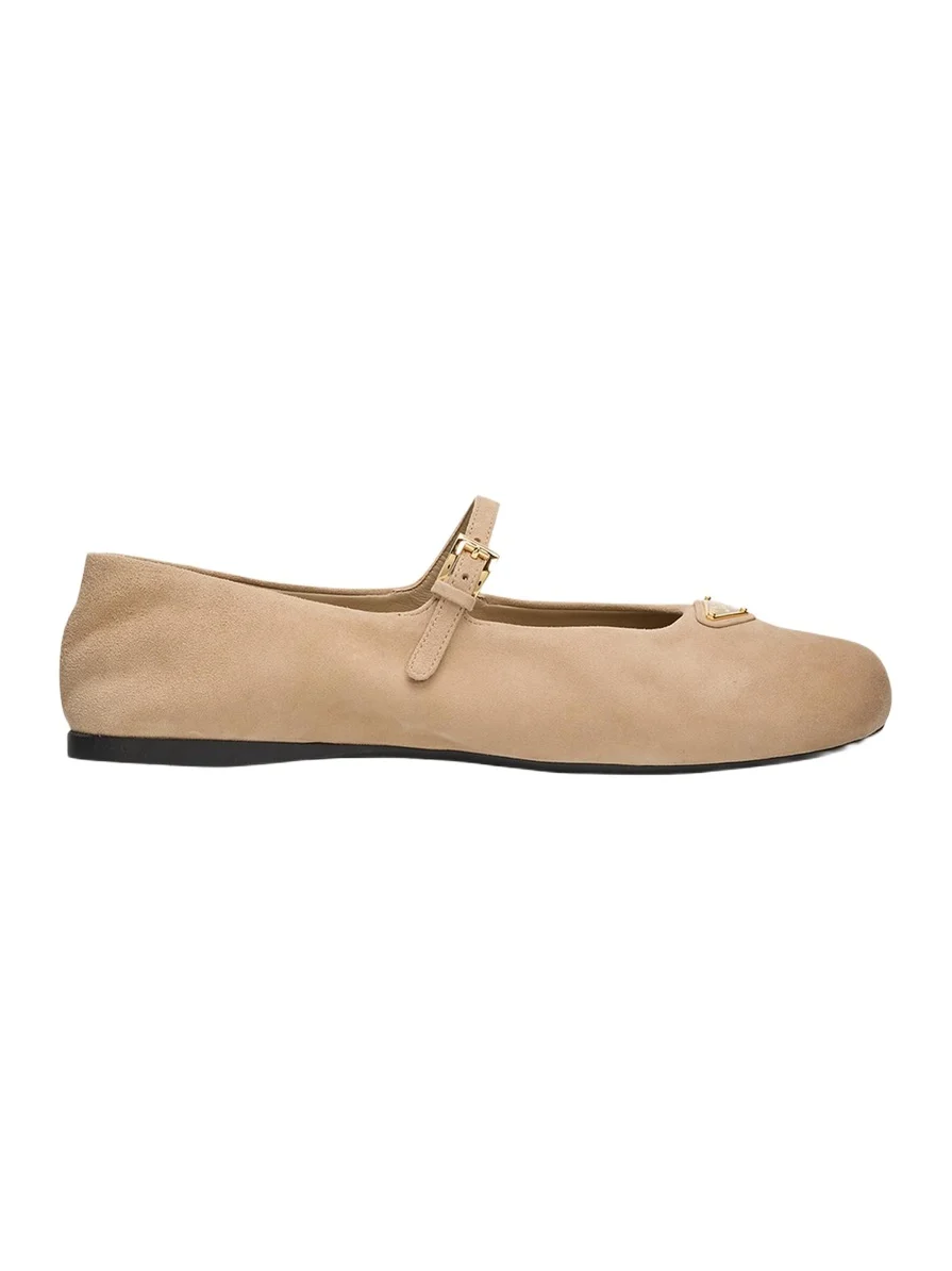 Prada Suede Mary Jane Ballerina Flats