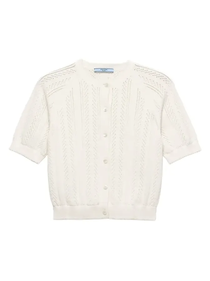 Cotton Short-Sleeve Cardigan