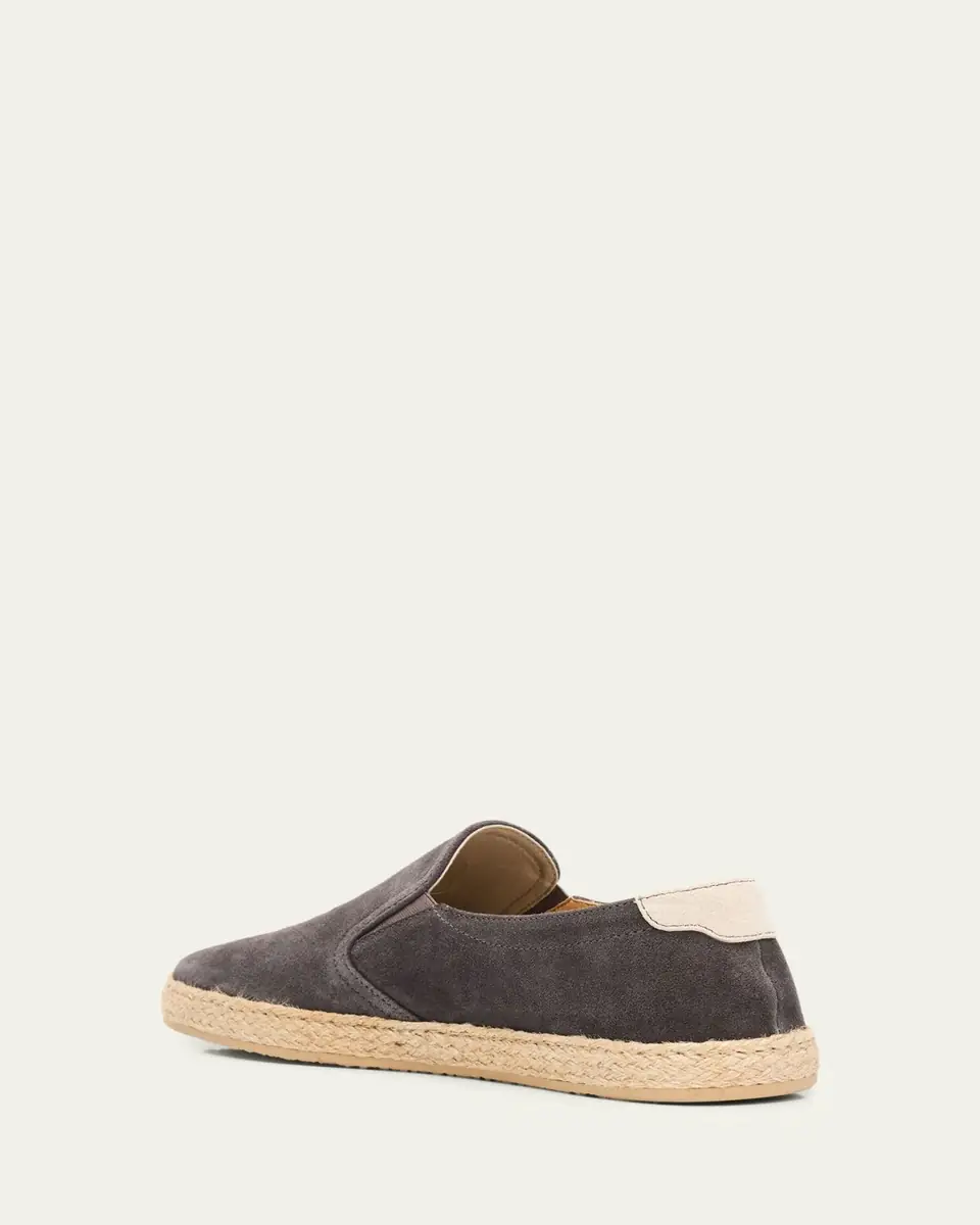 Brunello Cucinelli Men's Suede Slip-On Espadrilles | Thumbnail 4 Brunello Cucinelli Men's Suede Slip-On Espadrilles | Thumbnail 4