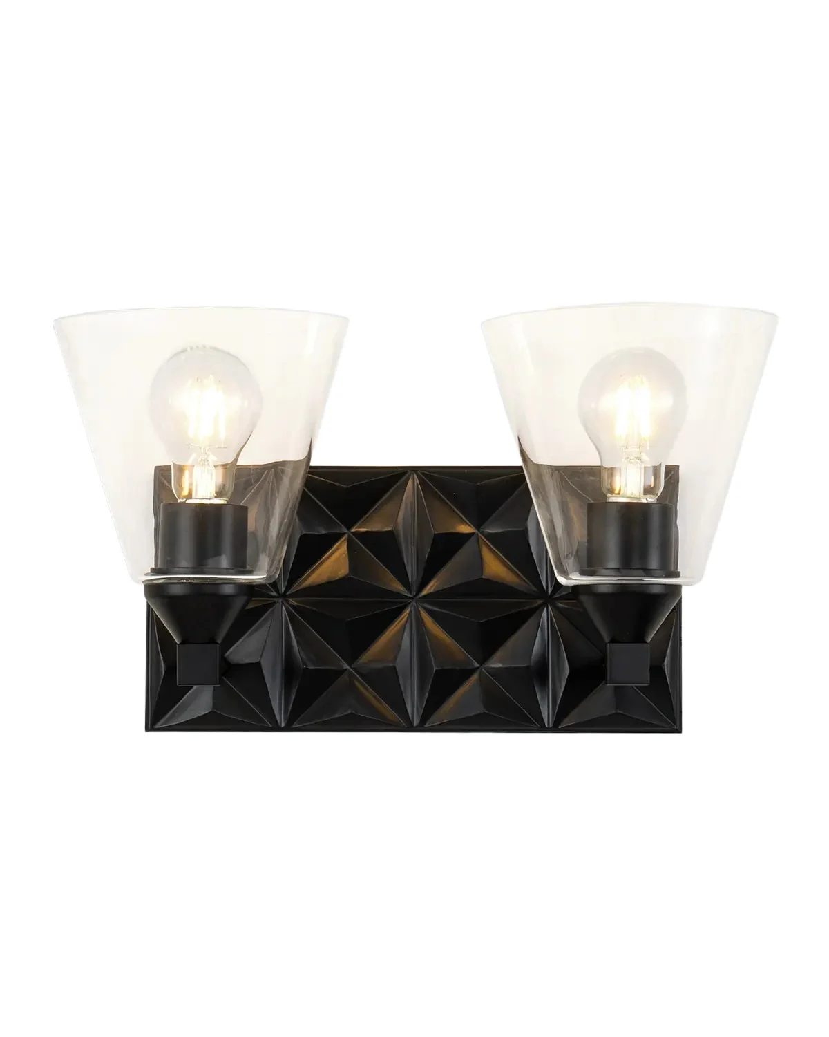 Lucas McKearn Alpha 2-Light Bath Vanity Light with Glass
