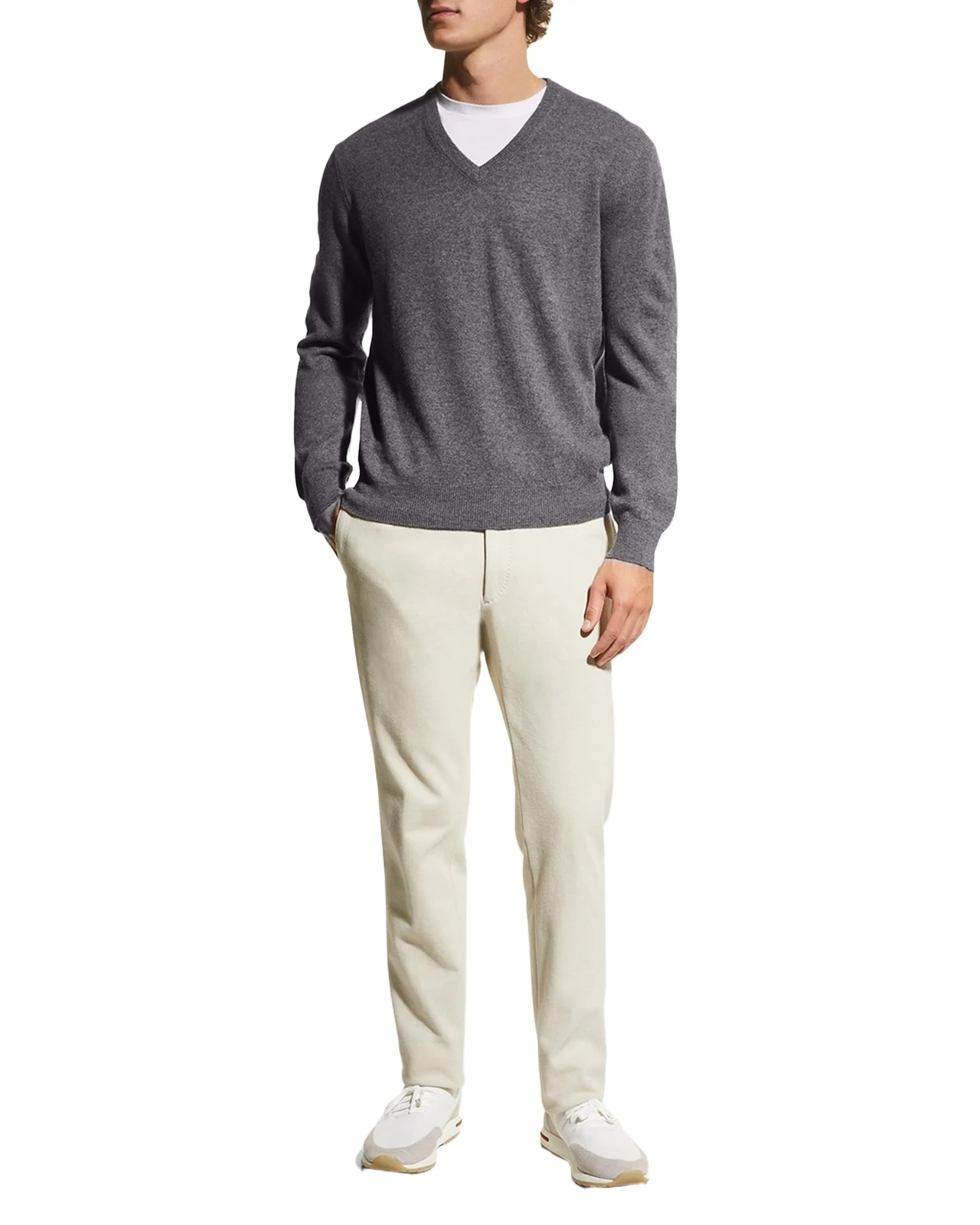 Men's Wool-Cashmere Knit V-Neck Sweater Men's Wool-Cashmere Knit V-Neck Sweater