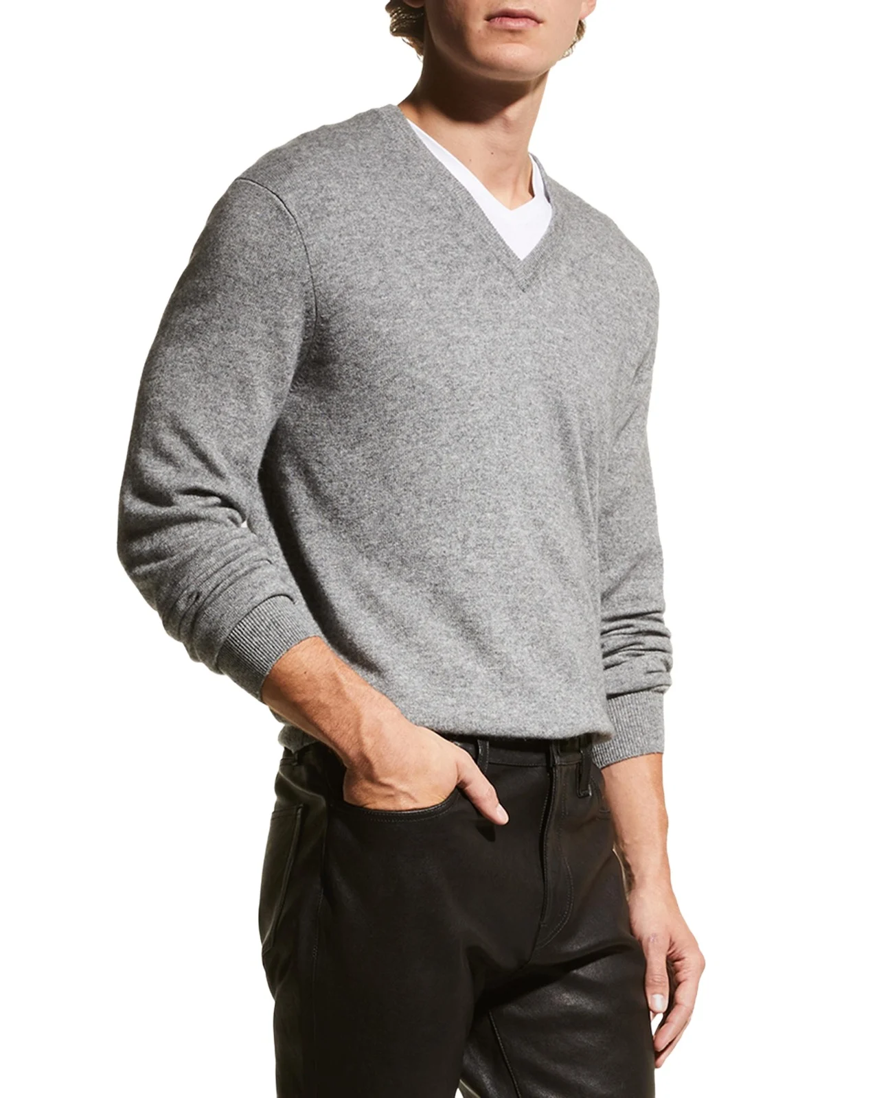 Men's Wool-Cashmere Knit V-Neck Sweater Men's Wool-Cashmere Knit V-Neck Sweater