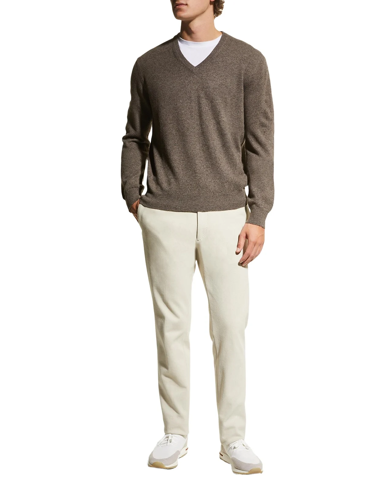 Men's Wool-Cashmere Knit V-Neck Sweater Men's Wool-Cashmere Knit V-Neck Sweater