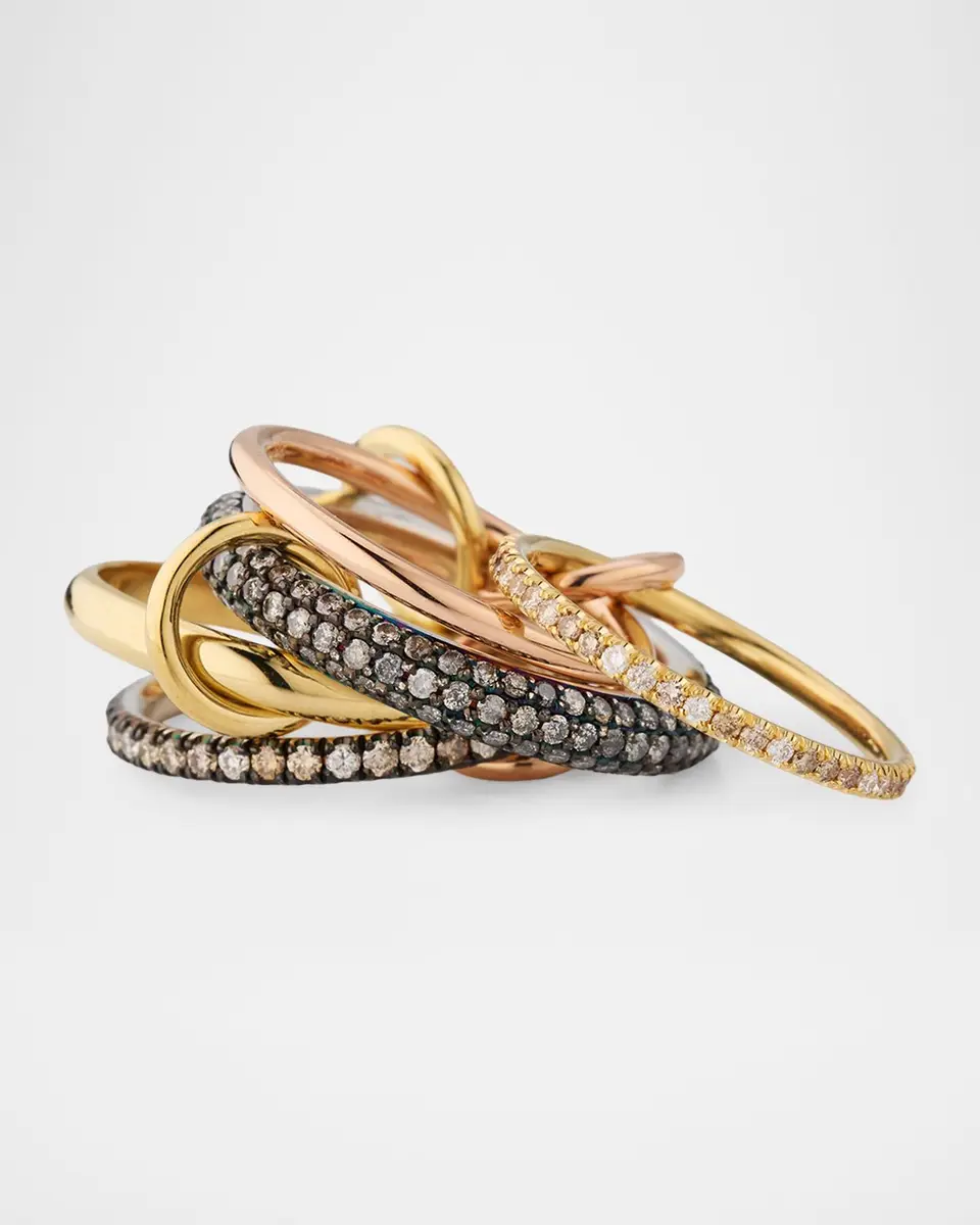 Spinelli Kilcollin Leo 18k 2-Tone 5-Link Ring w/ Diamonds | Thumbnail 2