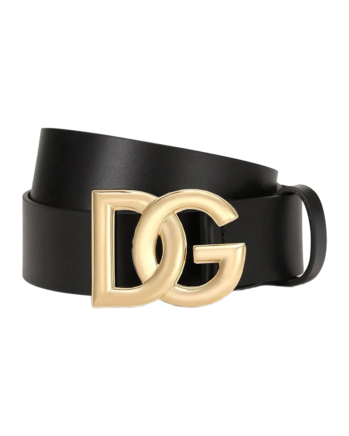Men's Leather DG-Logo Buckle Belt Men's Leather DG-Logo Buckle Belt