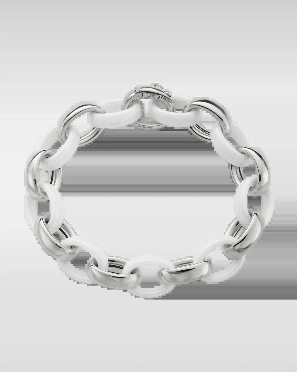 Monica Rich Kosann Sterling Silver Marilyn XL Ultra Bracelet with Alternating Ceramic Links, 8"L | Thumbnail 2 Monica Rich Kosann Sterling Silver Marilyn XL Ultra Bracelet with Alternating Ceramic Links, 8"L | Thumbnail 2