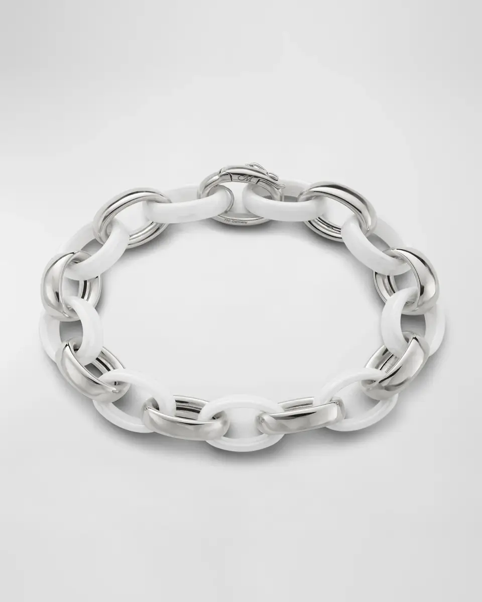 Monica Rich Kosann Sterling Silver Marilyn XL Ultra Bracelet with Alternating Ceramic Links, 8"L | Thumbnail 3 Monica Rich Kosann Sterling Silver Marilyn XL Ultra Bracelet with Alternating Ceramic Links, 8"L | Thumbnail 3