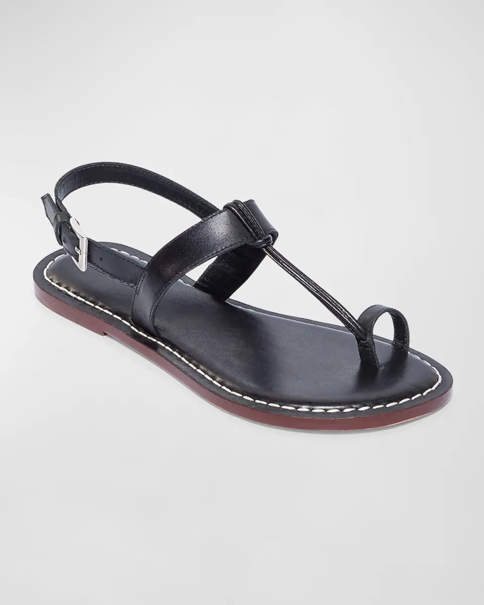Bernardo Calfskin T-Strap Slingback Sandals | Thumbnail 2