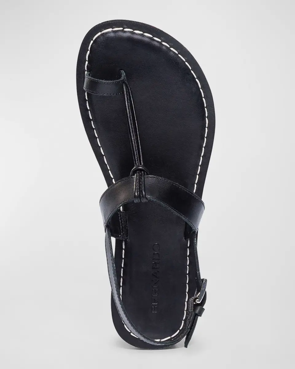 Bernardo Calfskin T-Strap Slingback Sandals | Thumbnail 4
