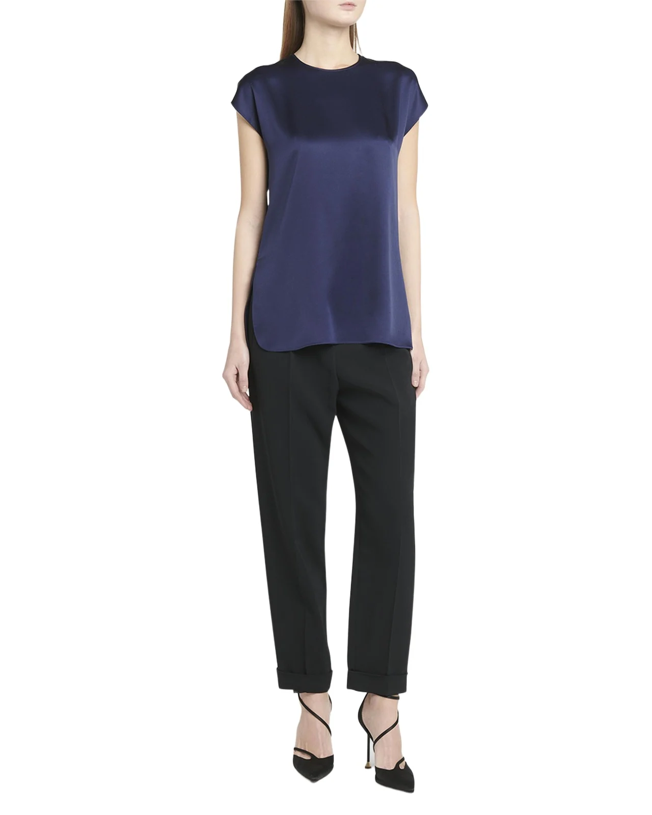 Cap-Sleeve Silk Blouse Cap-Sleeve Silk Blouse