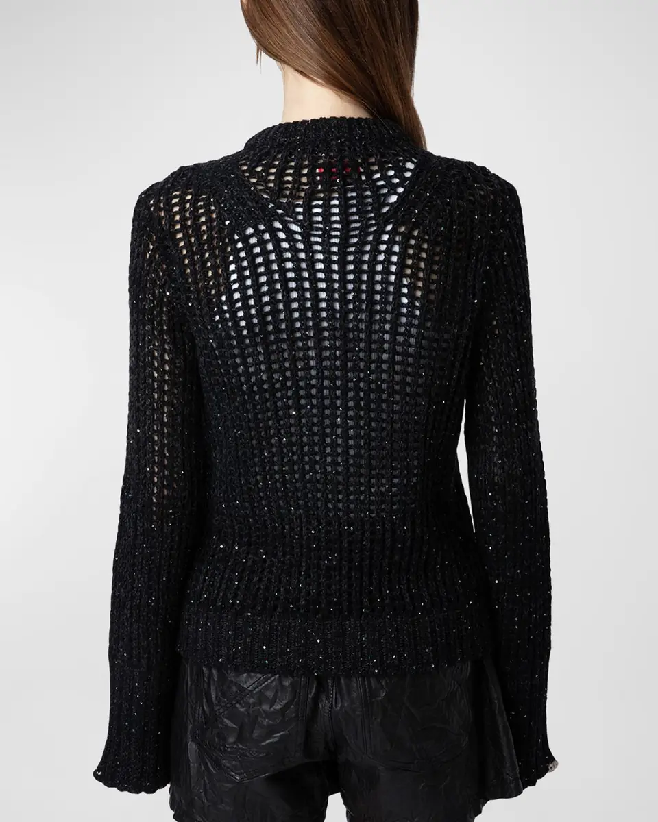 Zadig & Voltaire Halty Metallic Open-Knit Cashmere Pullover | Thumbnail 2 Zadig & Voltaire Halty Metallic Open-Knit Cashmere Pullover | Thumbnail 2