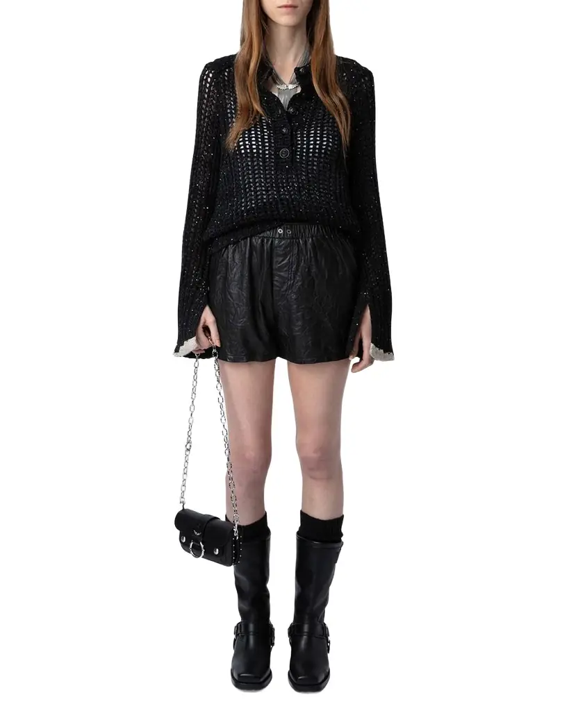 Zadig & Voltaire Halty Metallic Open-Knit Cashmere Pullover | Image 1 Zadig & Voltaire Halty Metallic Open-Knit Cashmere Pullover | Image 1