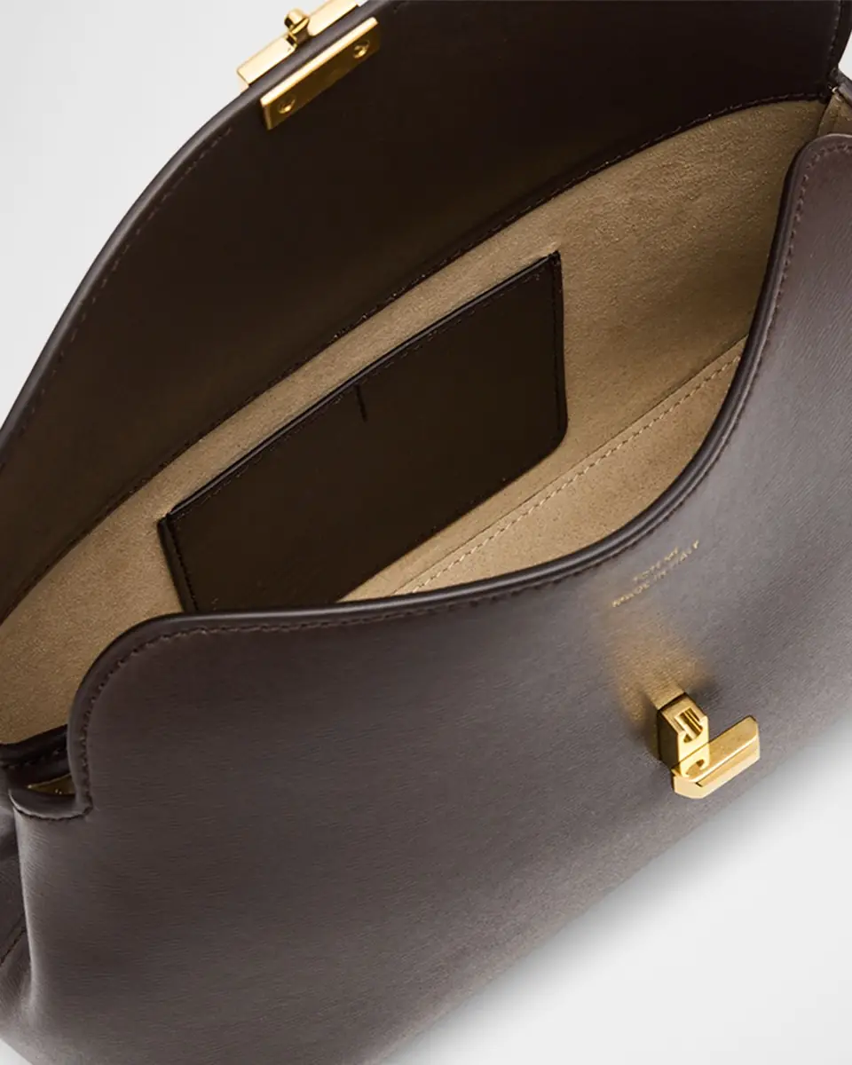 TOTEME T Lock Flap Leather Clutch Bag | Thumbnail 3 TOTEME T Lock Flap Leather Clutch Bag | Thumbnail 3