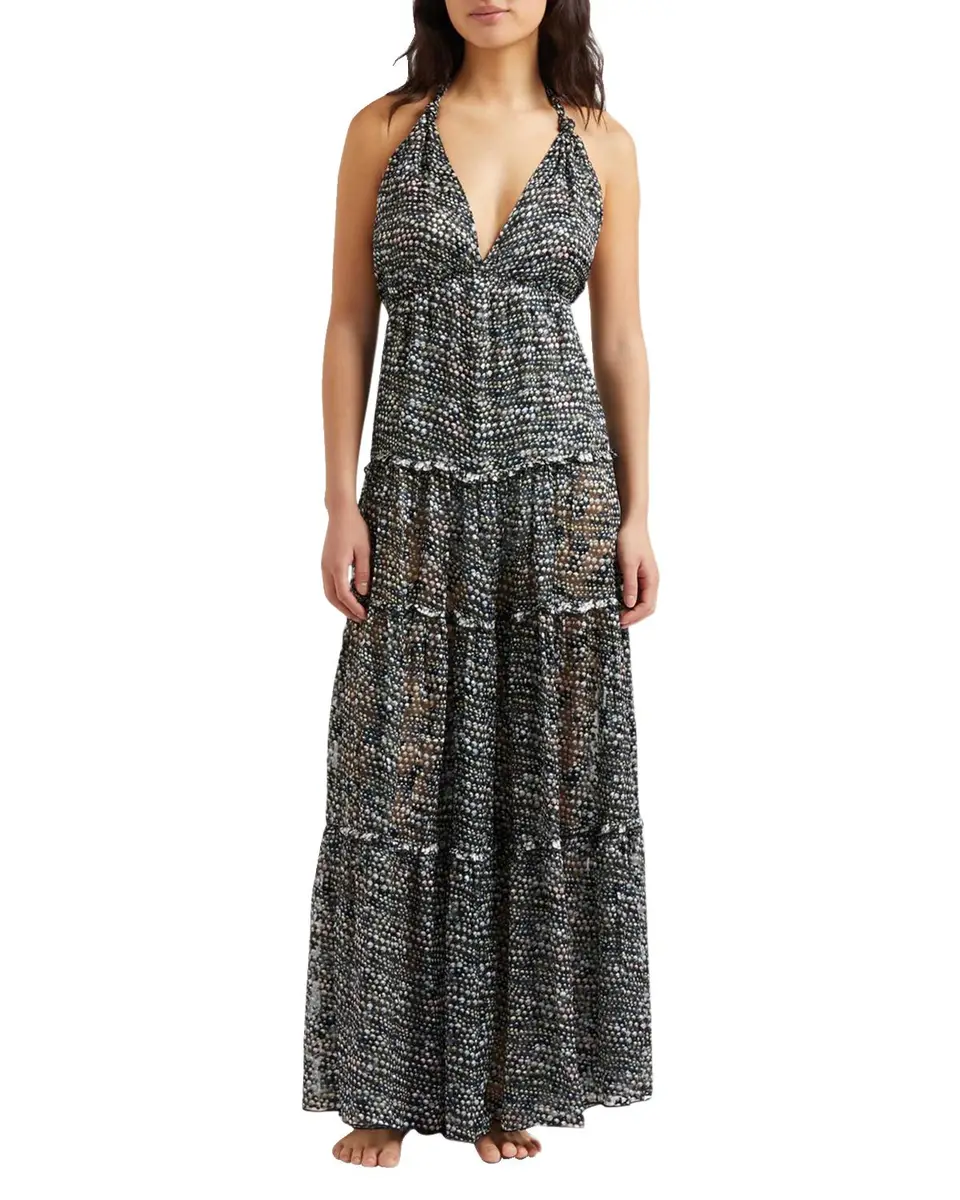 Vilebrequin Pearl Devore Tiered Silk Maxi Dress | Thumbnail 5