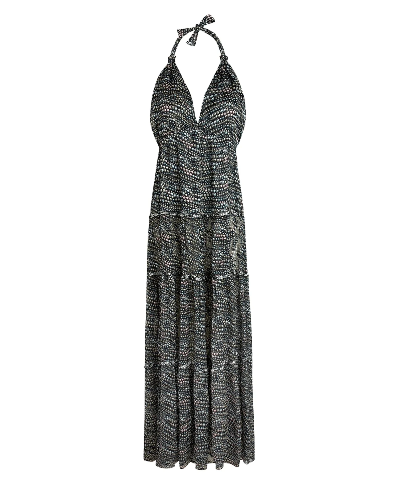 Pearl Devore Tiered Silk Maxi Dress Pearl Devore Tiered Silk Maxi Dress