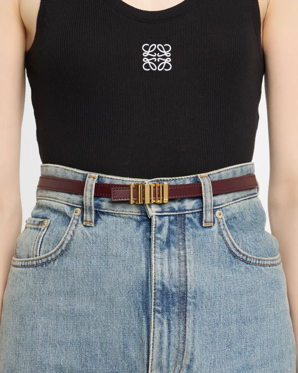 Loewe Graphic Buckle Leather Skinny Belt | Thumbnail 2 Loewe Graphic Buckle Leather Skinny Belt | Thumbnail 2