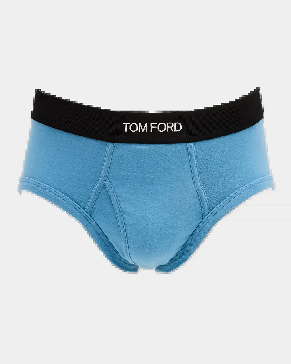 Tom Ford Men's Jacquard Logo Cotton Briefs | Thumbnail 2