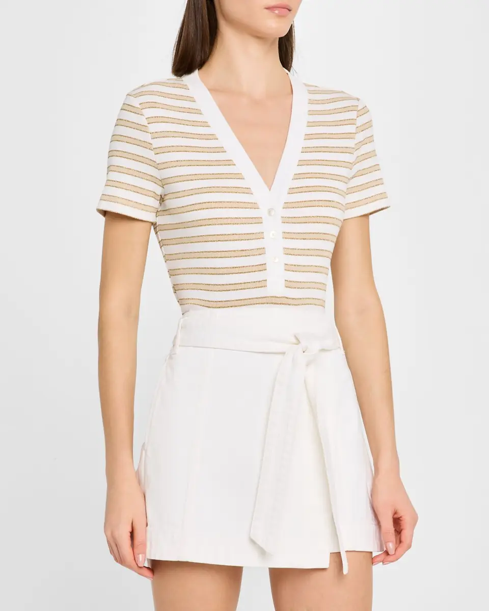 Veronica Beard Dekalb Stripe Short-Sleeve Top | Thumbnail 3 Veronica Beard Dekalb Stripe Short-Sleeve Top | Thumbnail 3