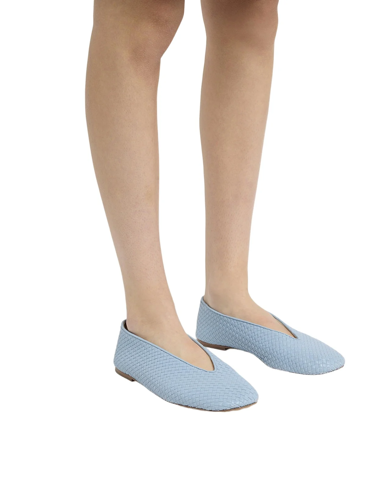 Bottega Veneta Rosa Micro Woven Nappa Leather Ballerina Flats